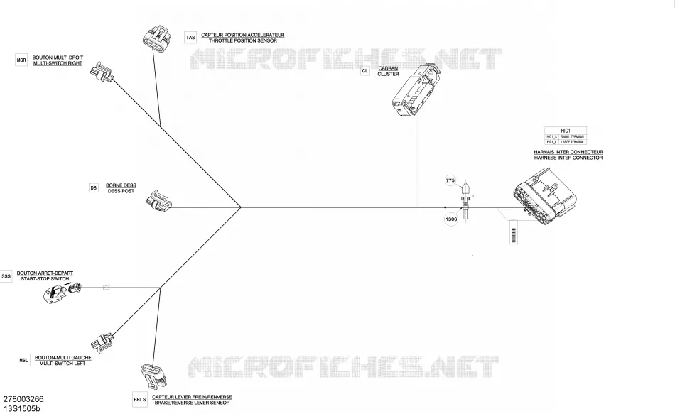 CâBLAGE ÉLECTRIQUE - HARNAIS GUIDON - 278003266 (SE RéFéRER AU SYSTèME éLECTRIQUE POUR MODèLE)