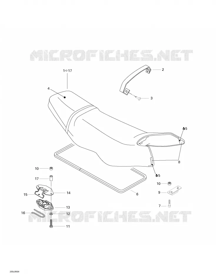 Sitz- und MotorabdAsiento y cubierta del motoreckung