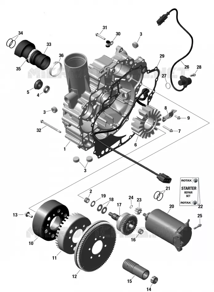 01- ROTAX - MAGNETO AND ELEKTRISCHER KABELBAUM STARTER WITH IDF