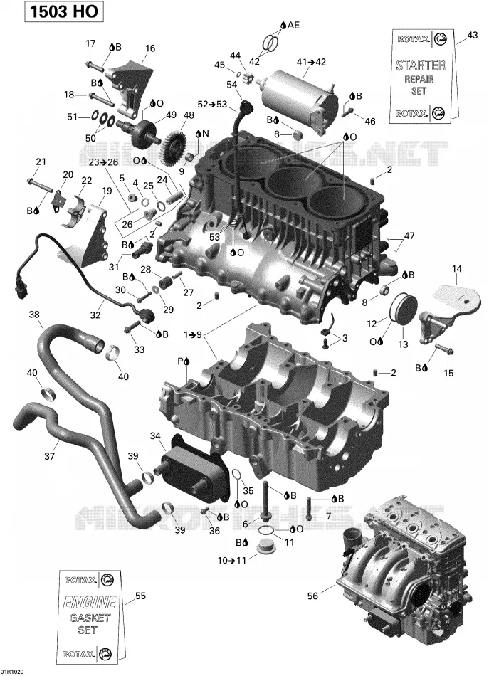 Motor- und MOTORAUFHANGUNG