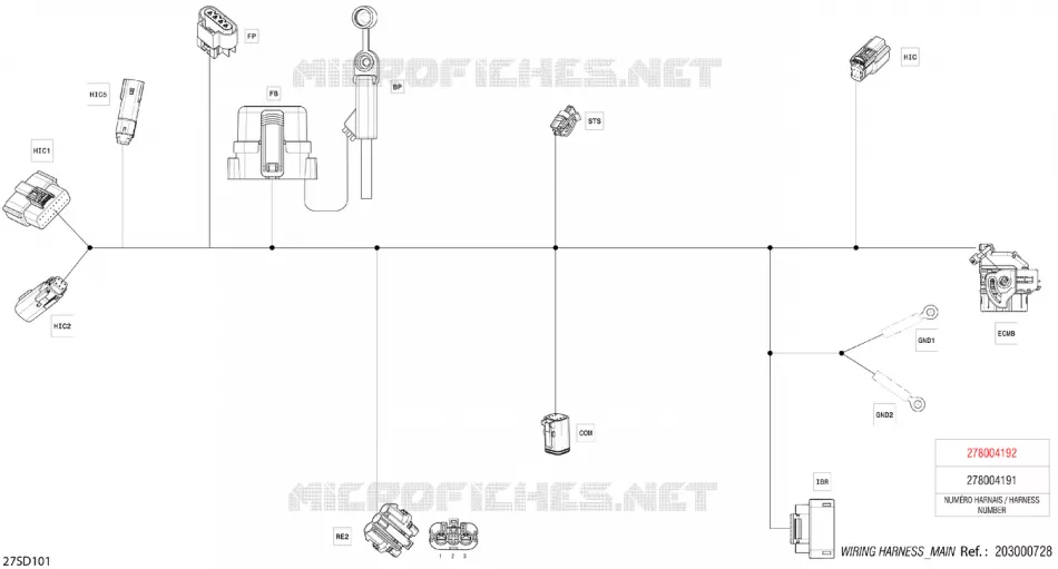02- ELEKTRISCHER KABELBAUM - MAIN HARNESS - 278004192