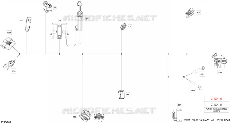 02- ELEKTRISCHER KABELBAUM - MAIN HARNESS - 278004192