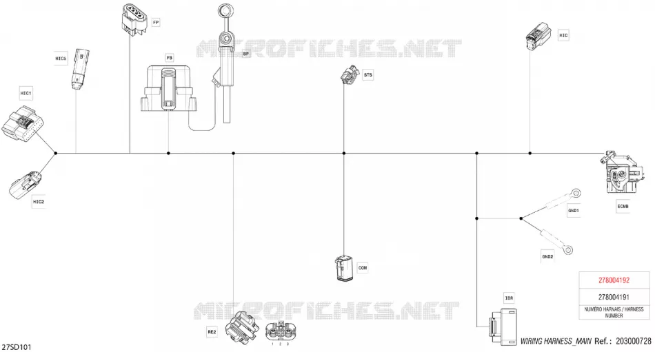 02- ELEKTRISCHER KABELBAUM - MAIN HARNESS - 278004192