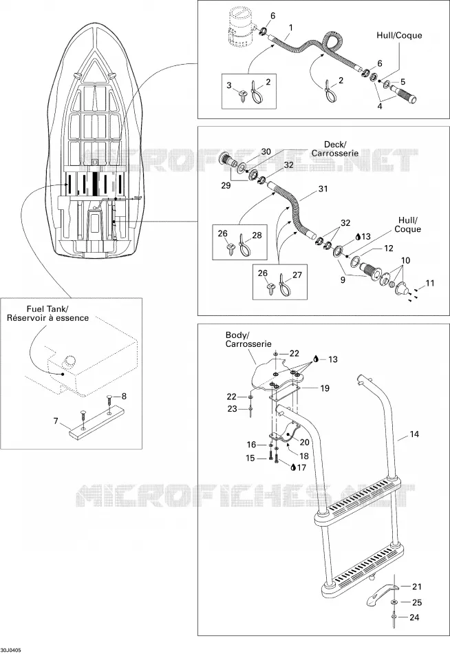 COQUE INFéRIEURE ET ÉCHELLE