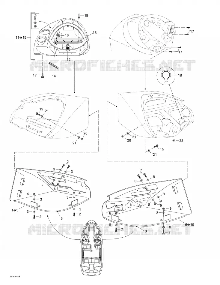Frontkonsole und Handschuhfach