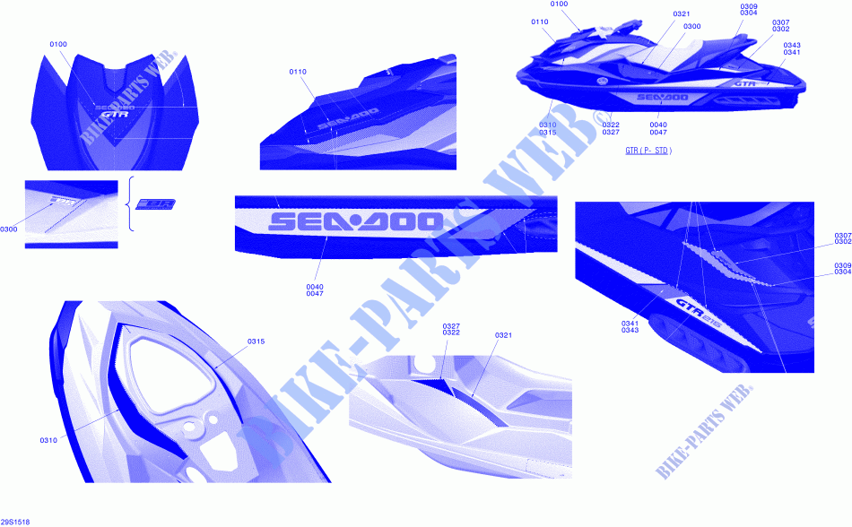 Abziehbilder für Sea-Doo GTR 215 2015