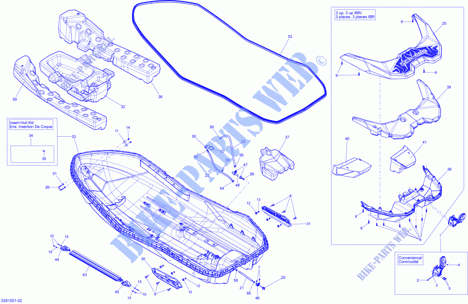 KAROSSERIE für Sea-Doo SPARK ACE 900 ( 2 SEATS AND 3 SEATS  ) 2015