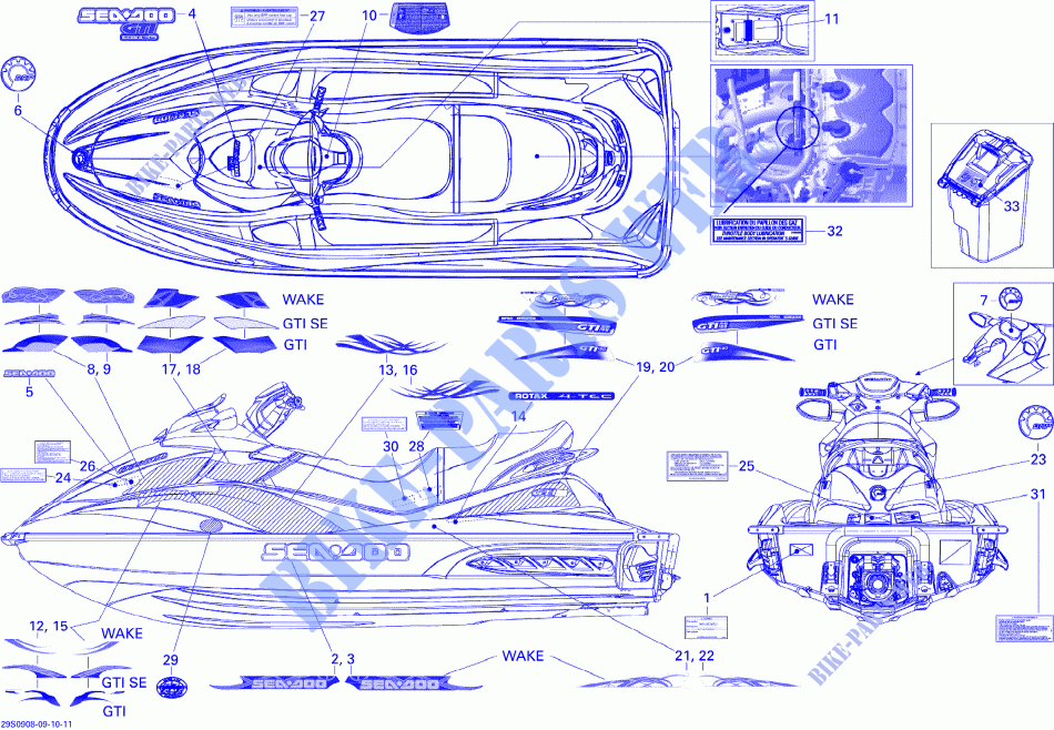 Abziehbilder für Sea-Doo GTI SE 130  ( SPECIAL EDITION ) 2009