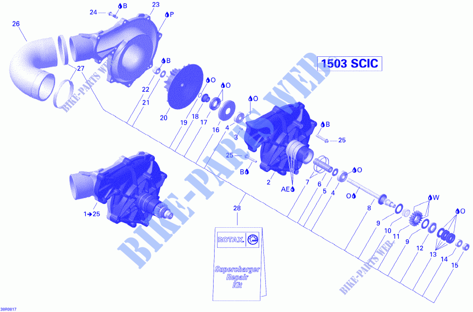 Kompressor für Sea-Doo RXP 1503 BVIC (SUPERCHARGED AND INTERCOOLED ) 2007