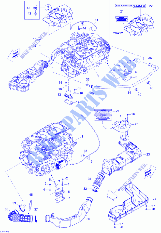 Motor, Ansaugschalldämpfer für Sea-Doo RXP 1503 BVIC (SUPERCHARGED AND INTERCOOLED ) 2007