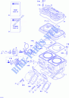 Zylinder und Auspuffkrümmer für Sea-Doo 3D RFI  ( FUEL INJECTION ) 2005