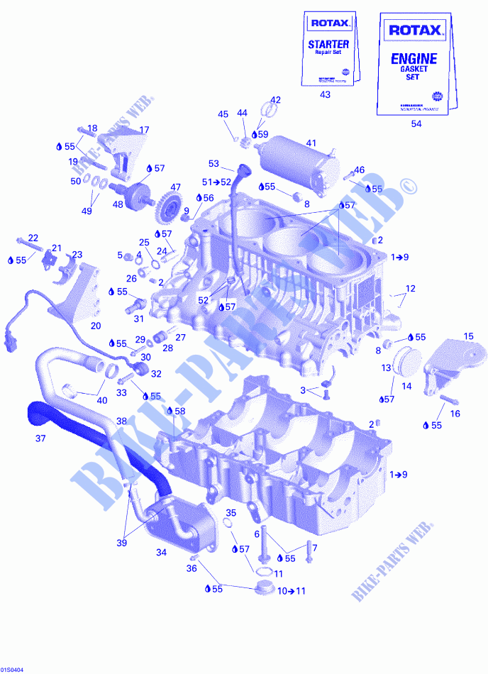 Motor  und MOTORAUFHANGUNG für Sea-Doo GTX 4-TEC LIMITED SUPERCHARGED 2004