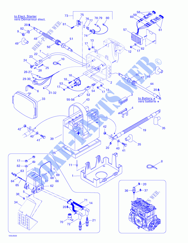 Elektrischer Kasten hinten für Sea-Doo GSX_RFI 5637/5638/5652/5829 ( FUEL INJECTION ) 1999