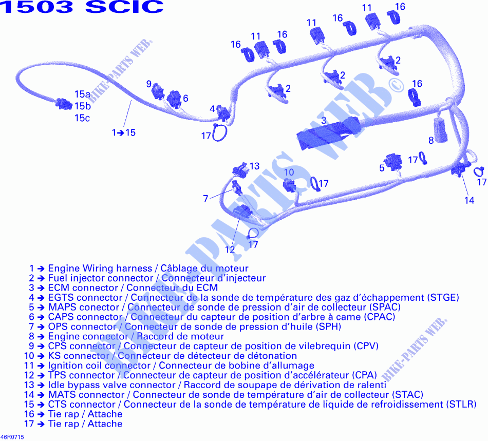 Motorkabelbaum für Sea-Doo 00- Model Numbers 2007