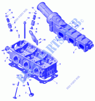 Zylinderkopf und Auspuffkrümmer für Sea-Doo RXT X RS 300 2021
