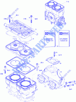 Zylinder und Auspuffkrümmer für Sea-Doo 01- Crankcase And Rotary Valve 1996